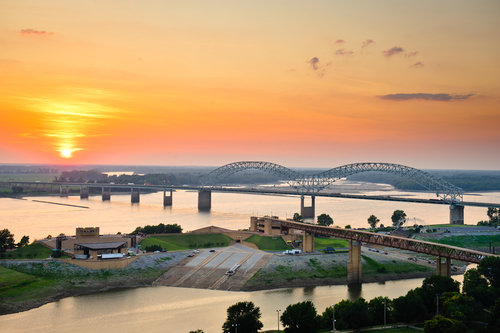 Sunset over the Mississippi