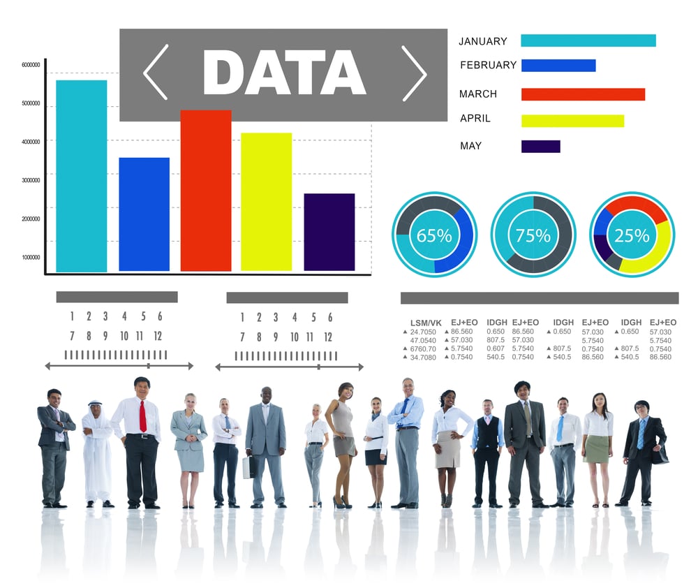 Big data chart with people