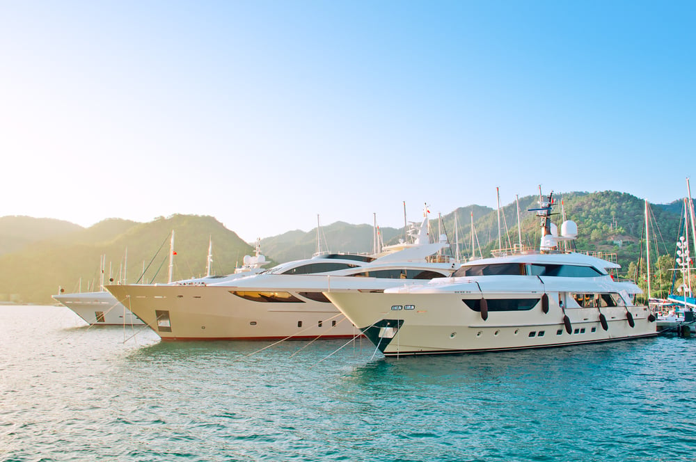 Yachts at pier