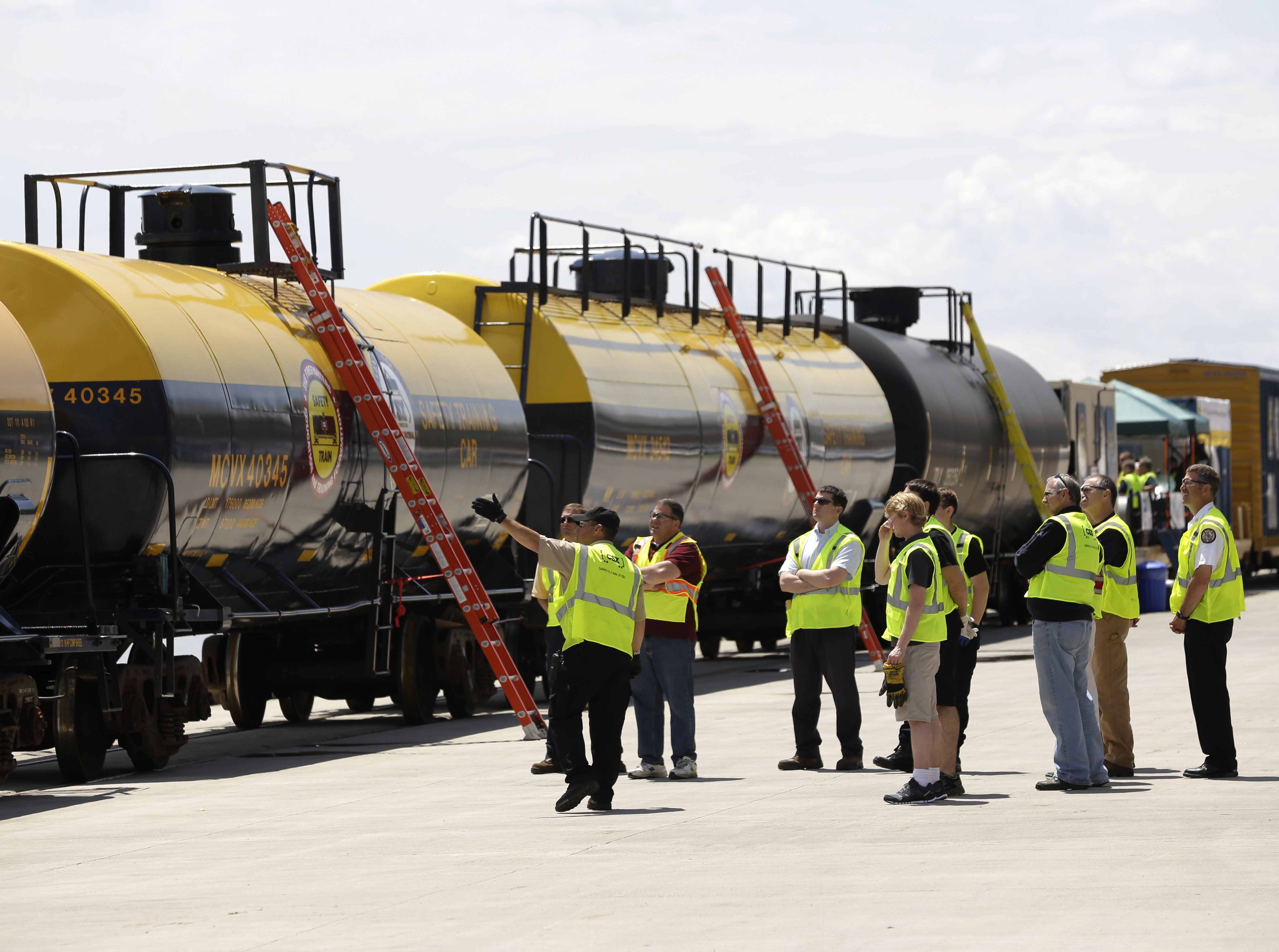 Oil tanker train cars and safety training