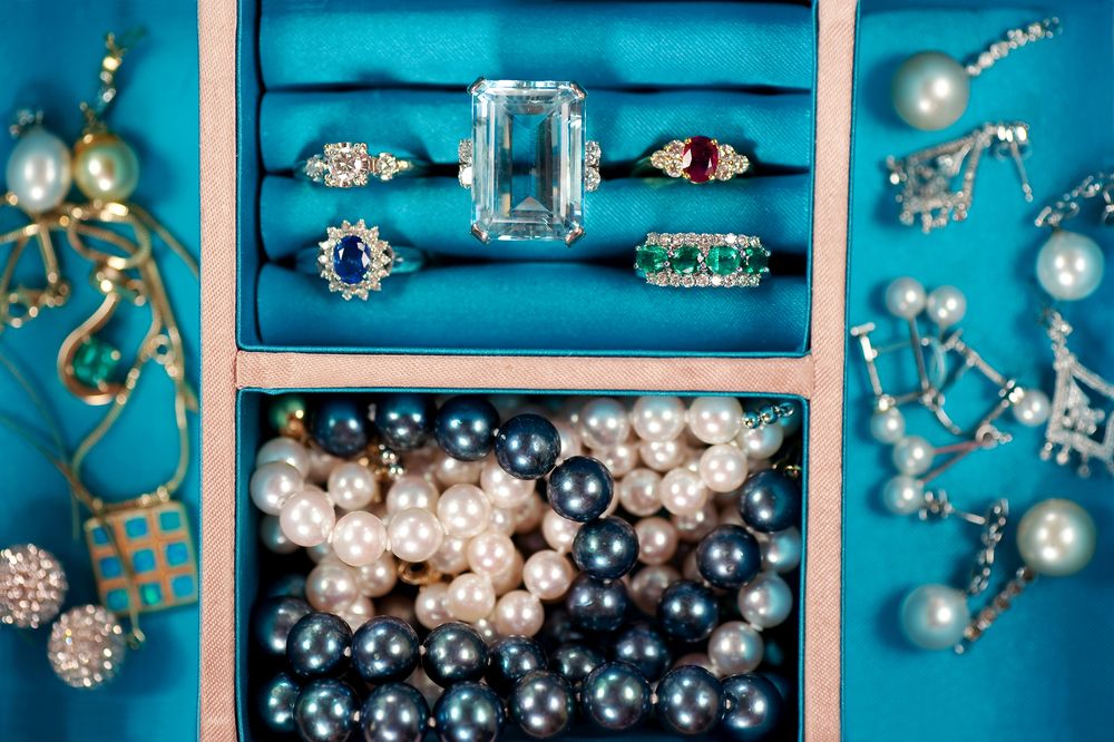 expensive jewelry in a jewelry box