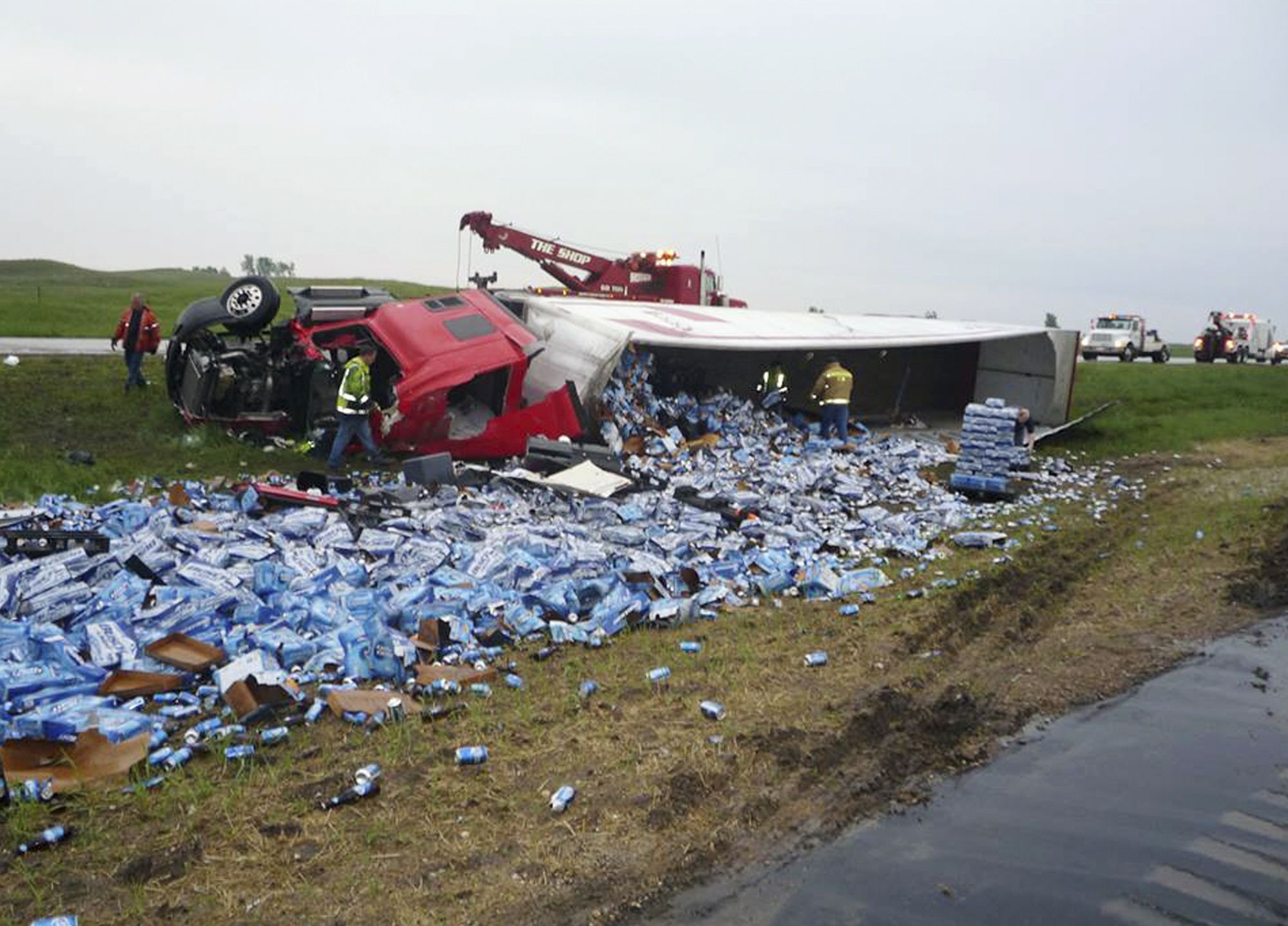 beer truck rollover