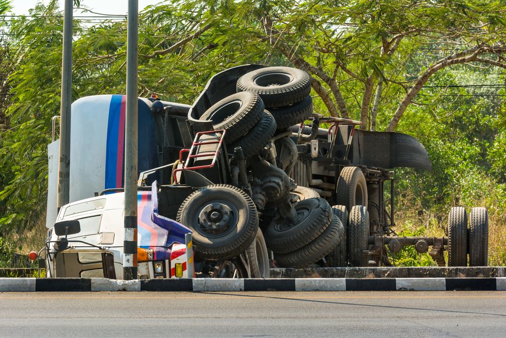 overturned semitruck