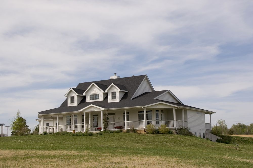 Rural white house in Kansas