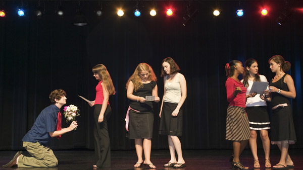 actors on a theater stage