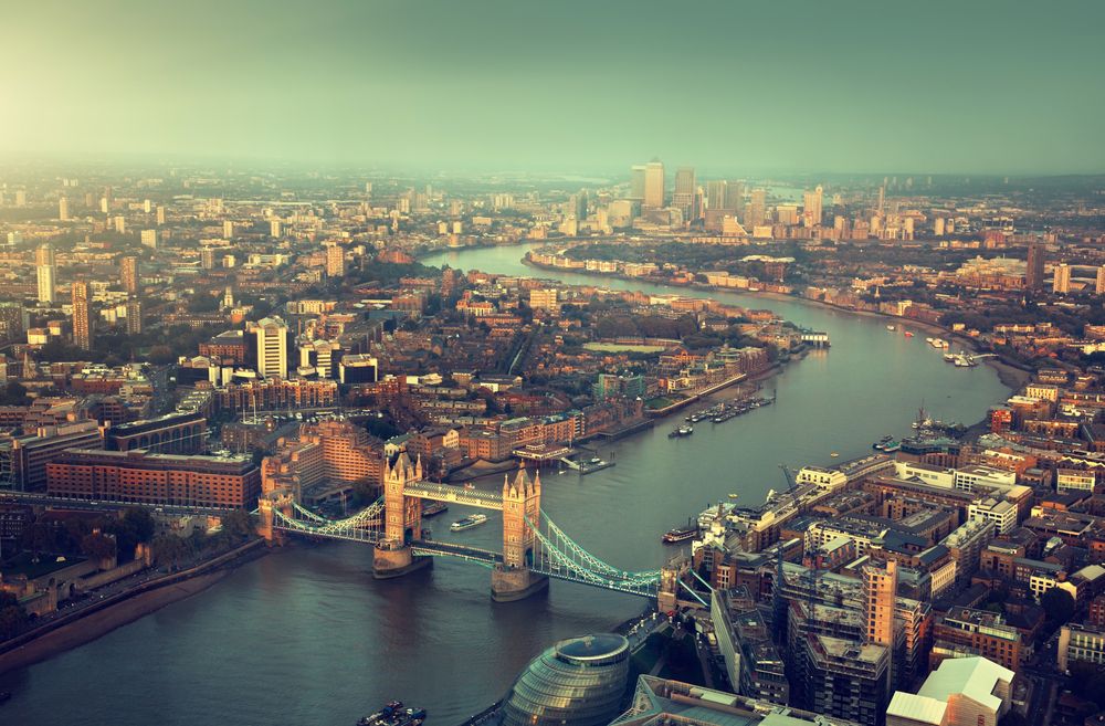 aerial view of London