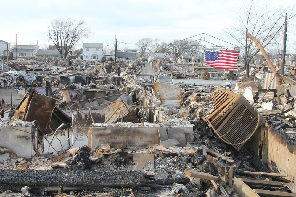 Hurricane Sandy aftermath in Breezy Point, NY