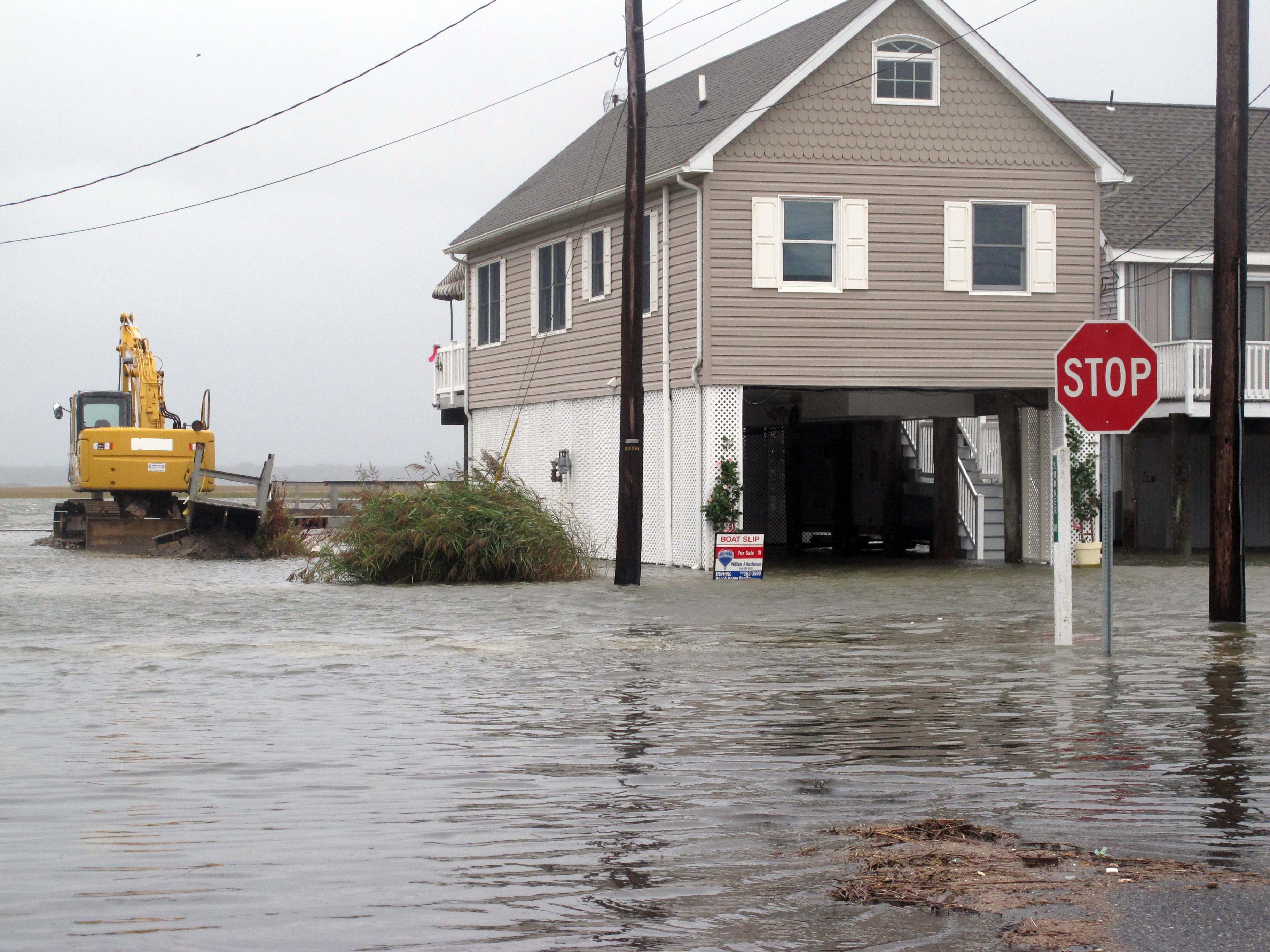 Flood waters enveloped this neighborhood in the Strathmere section of Upper Township N.J. on Friday Oct. 2, 2015. 