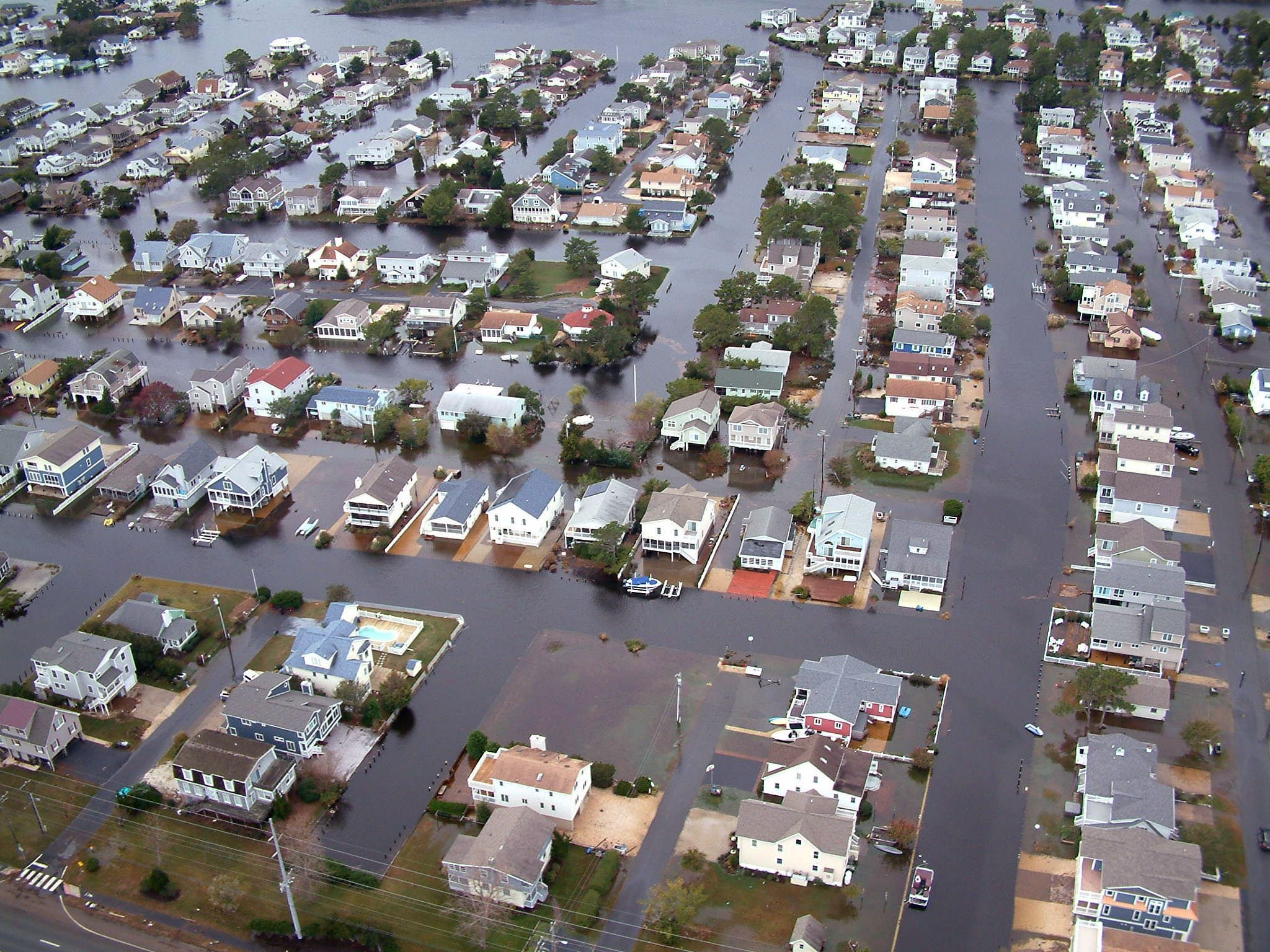 Homes in Fenwick Island, Del. are surrounded by floodwaters from Superstorm Sandy on Tuesday, Oct. 30, 2012. 