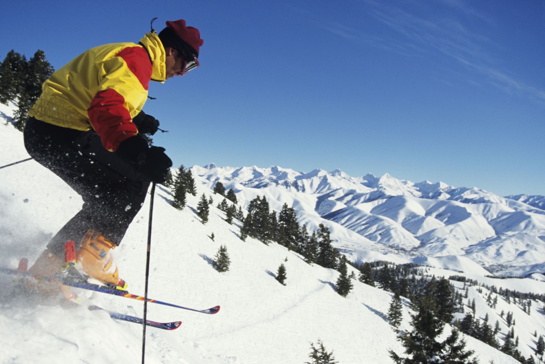 Downhill skier high in Idaho moutains