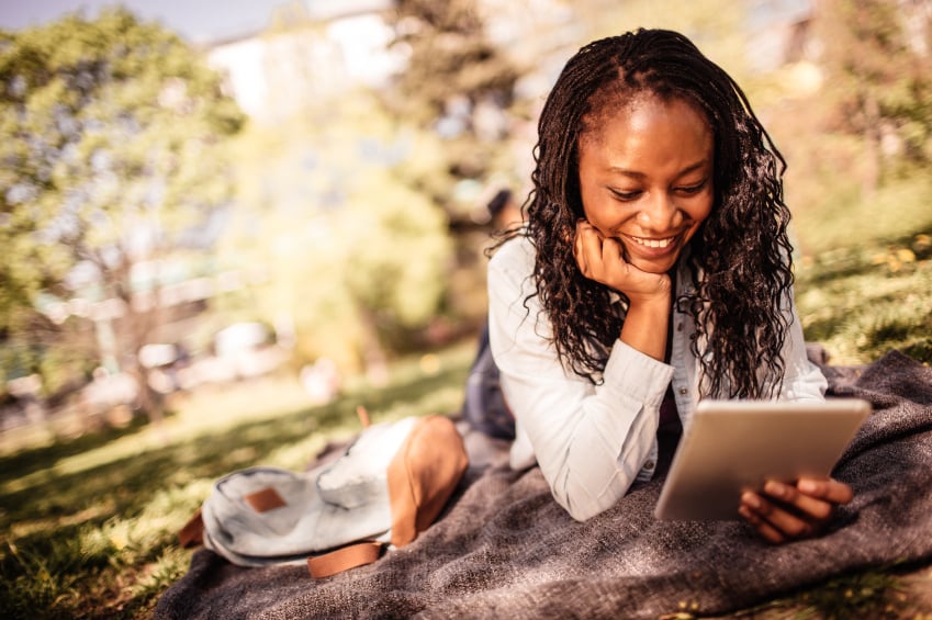 Woman using tablet