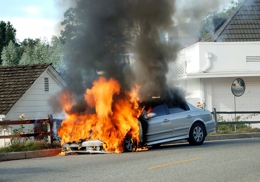 Burning car