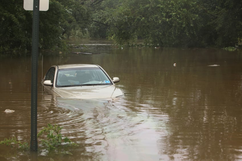 Flooded car