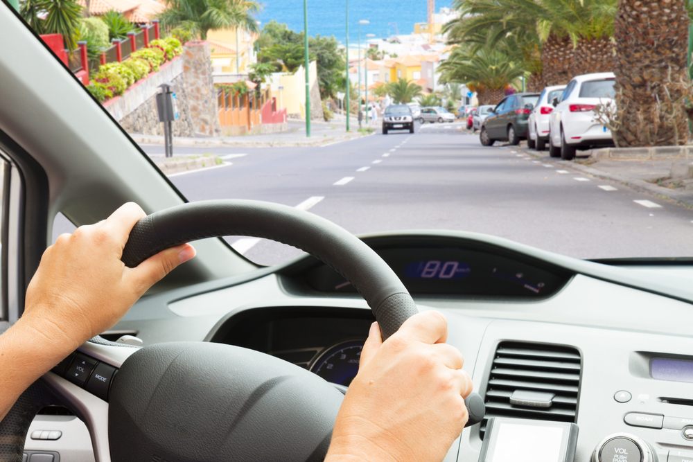 driver behind the steering wheel