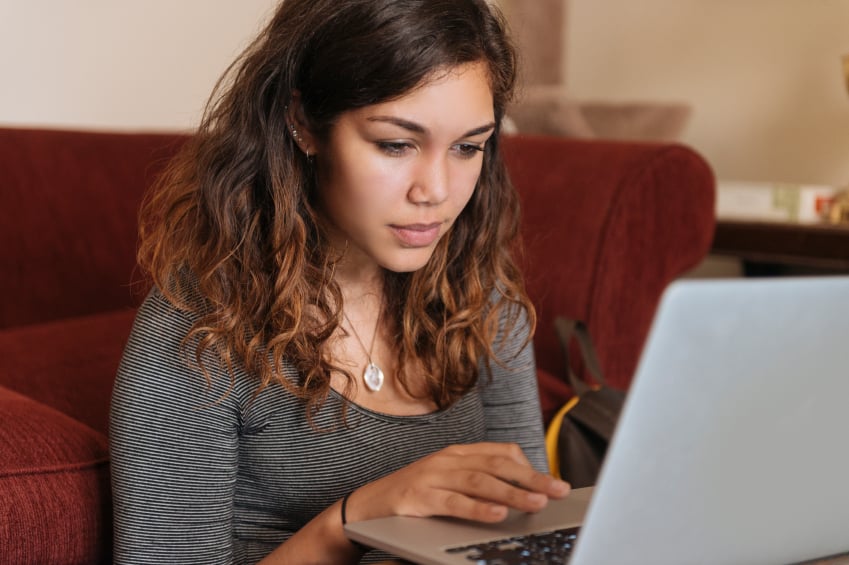 Woman on a laptop