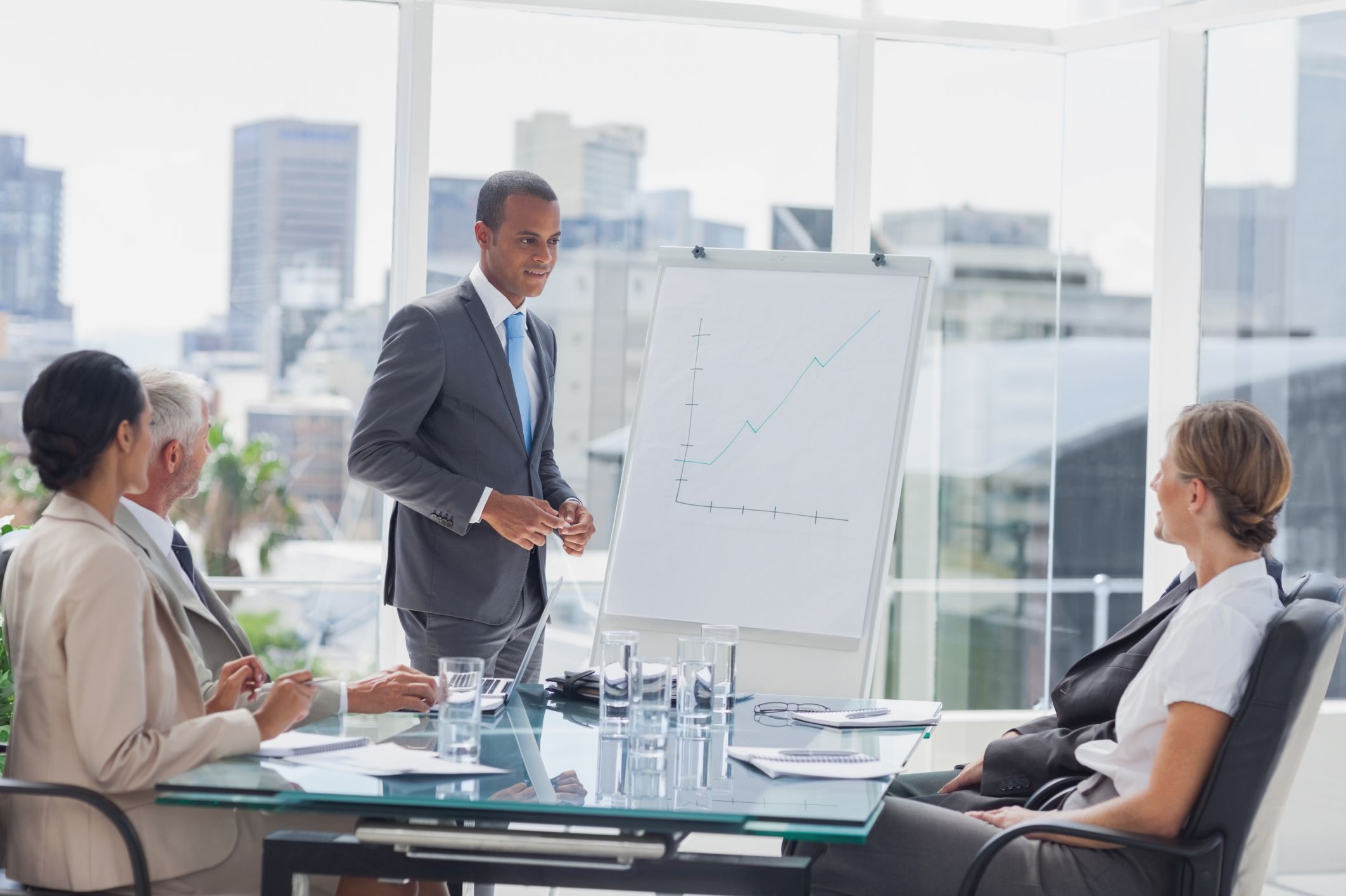 Man giving a sales presentation