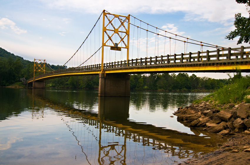 Beaver Lake suspension bridge in Arkansas