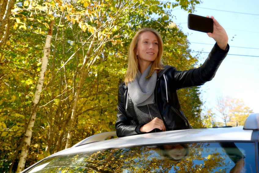 Car selfie photo