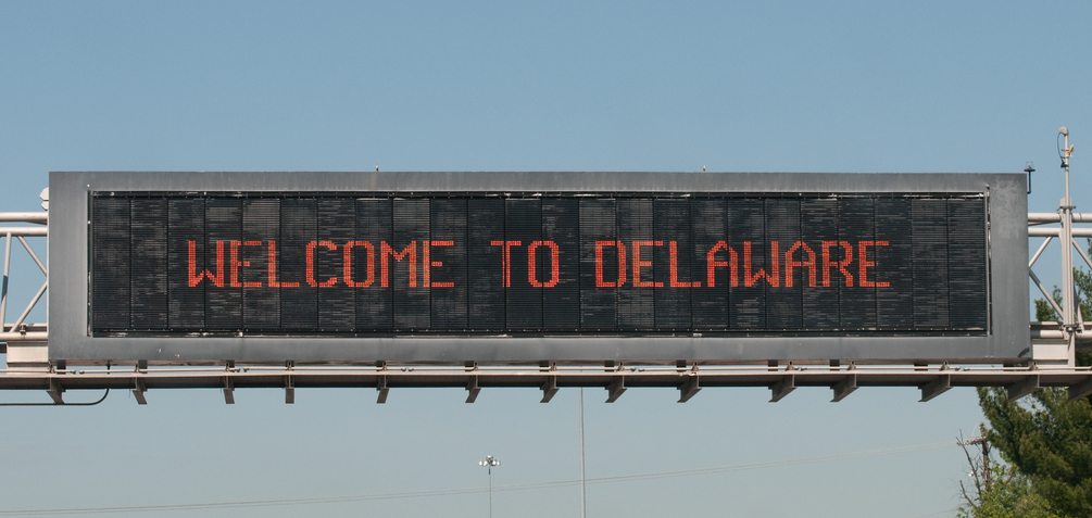 Delaware welcome sign