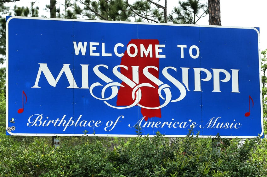 Mississippi welcome sign