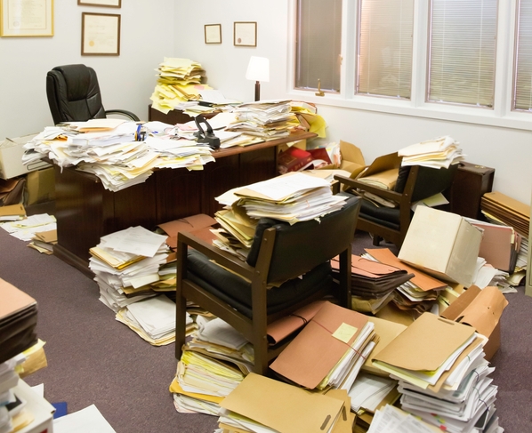 Cluttered office