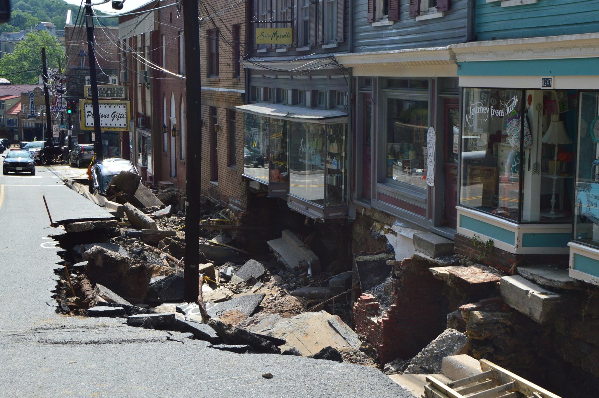 damaged Main Street