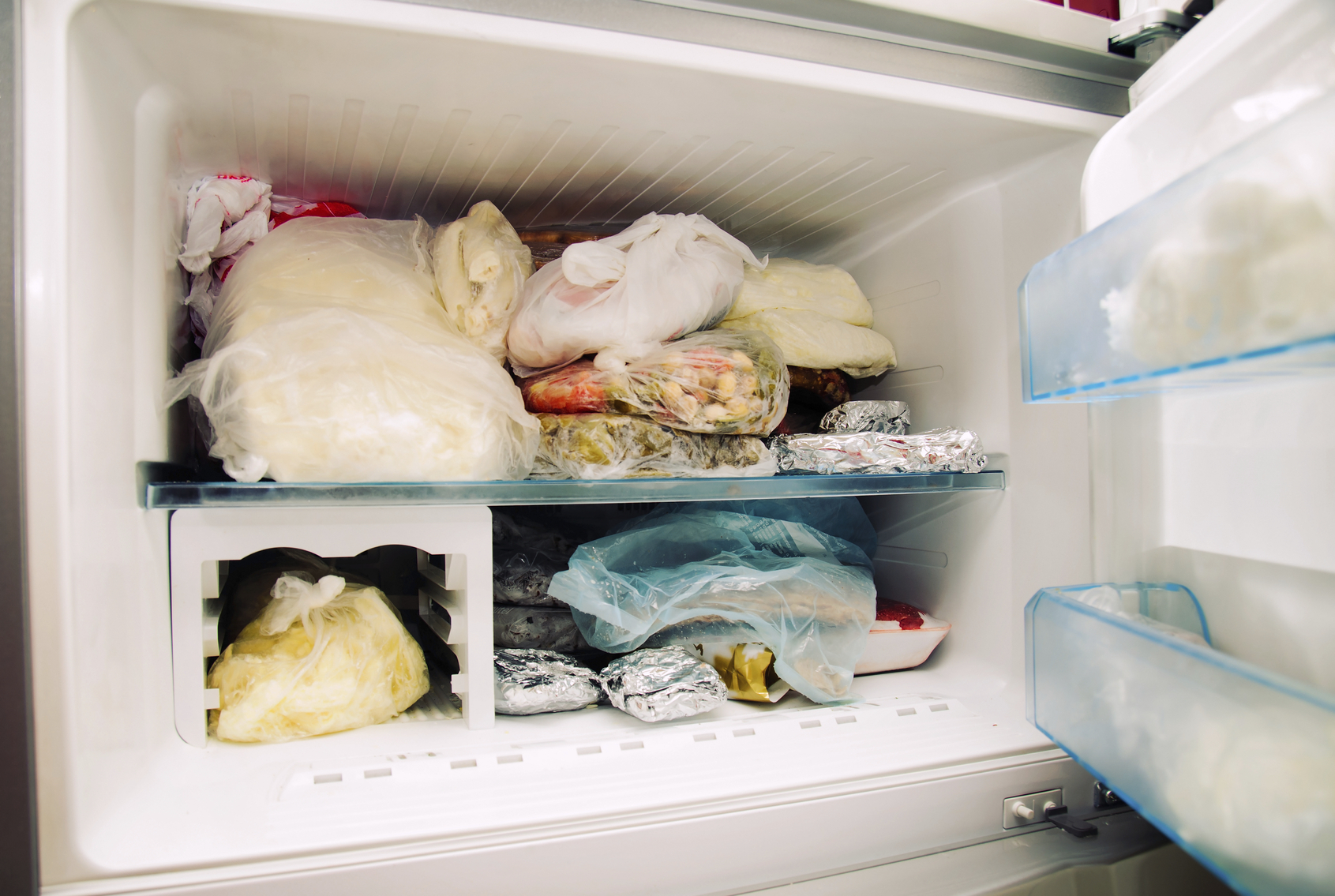 freezer full of food