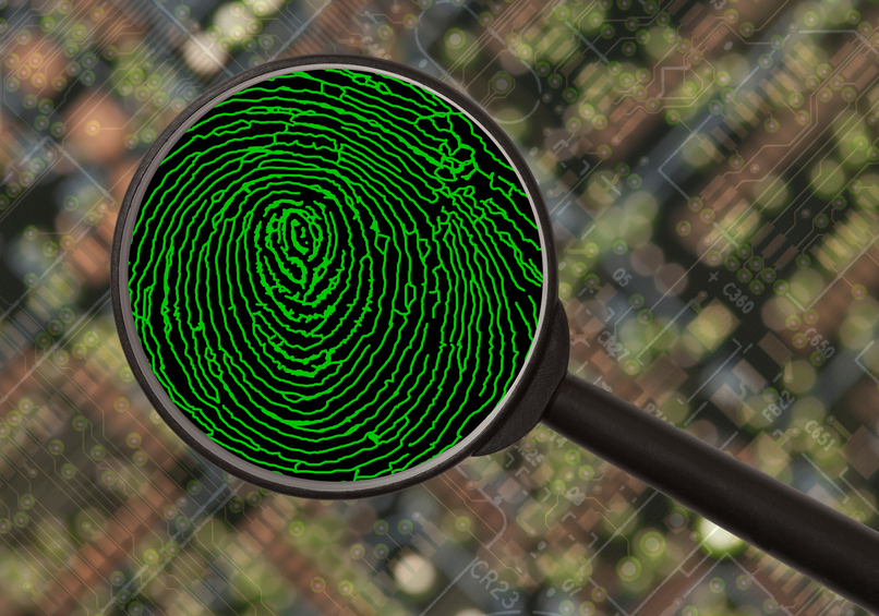 Magnifying glass -- data -- fingerprint