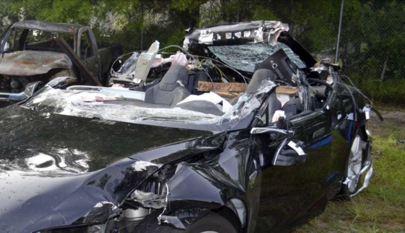 Wrecked Tesla Model S