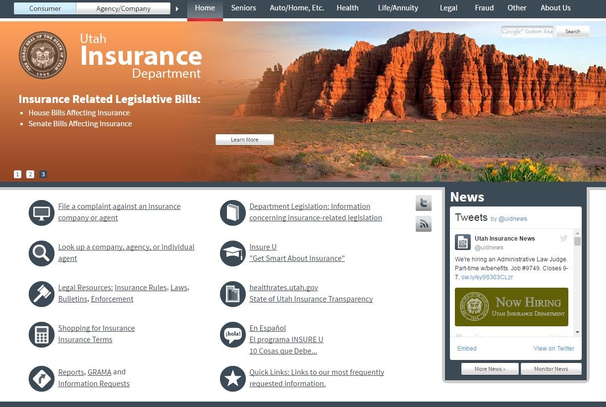 Utah Insurance Department website