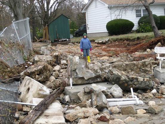 Damaged breakwater and small building - Sandy -RLDonlon