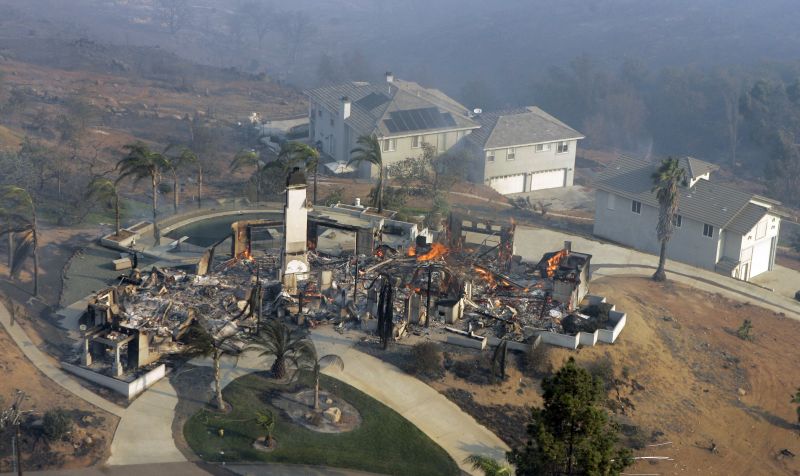 ruins of home destroyed by a wildfire