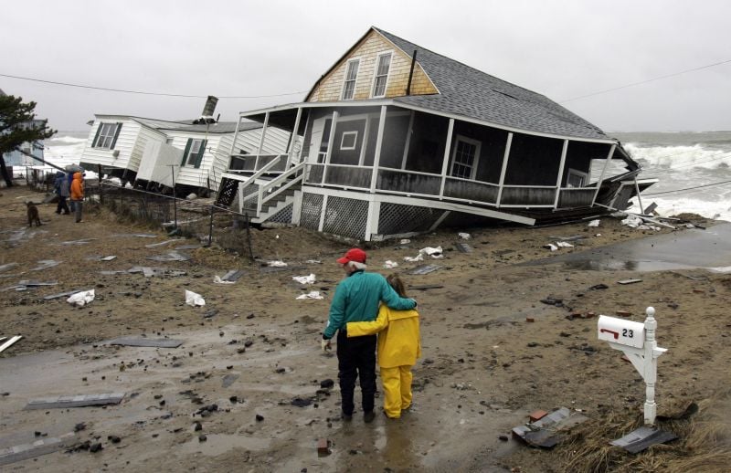 destroyed Maine beach house