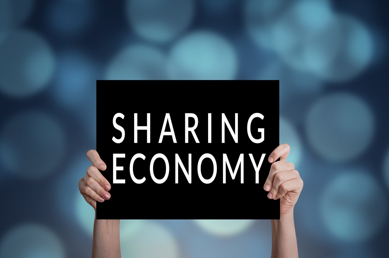 Sharing economy on chalkboard