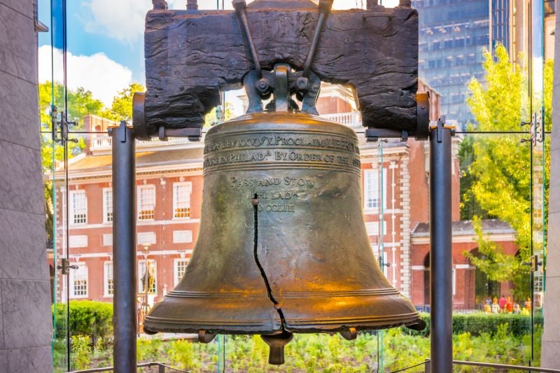 Liberty Bell in the Liberty Bell Center in Philadelphia