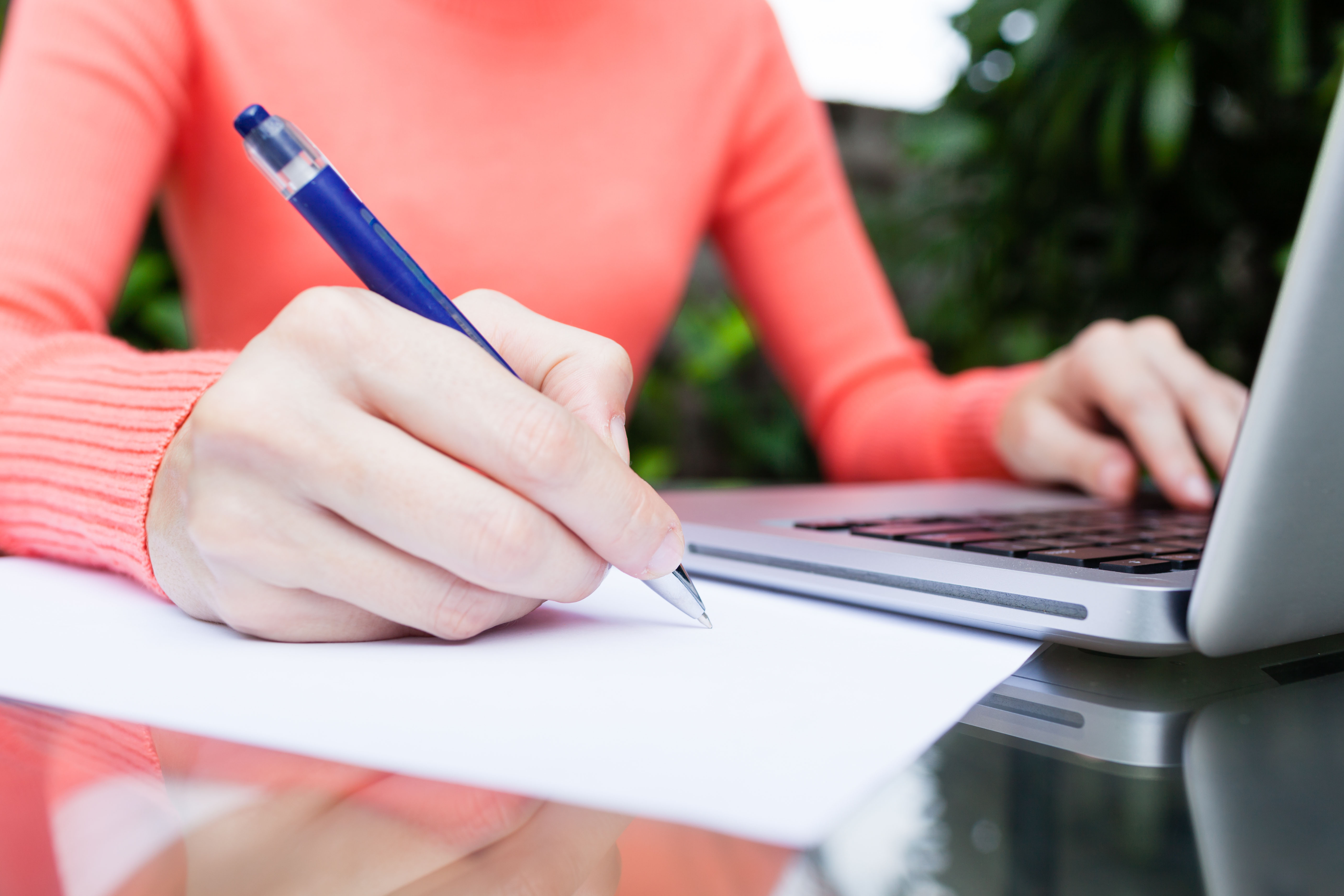 woman writing a letter