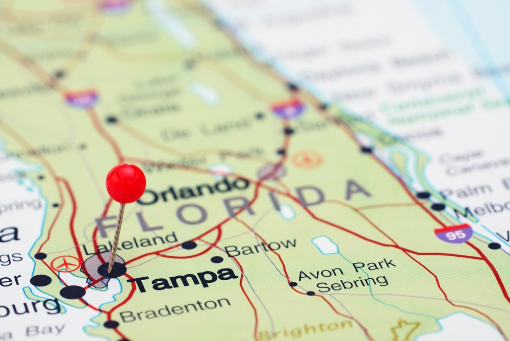 Map of Tampa FL