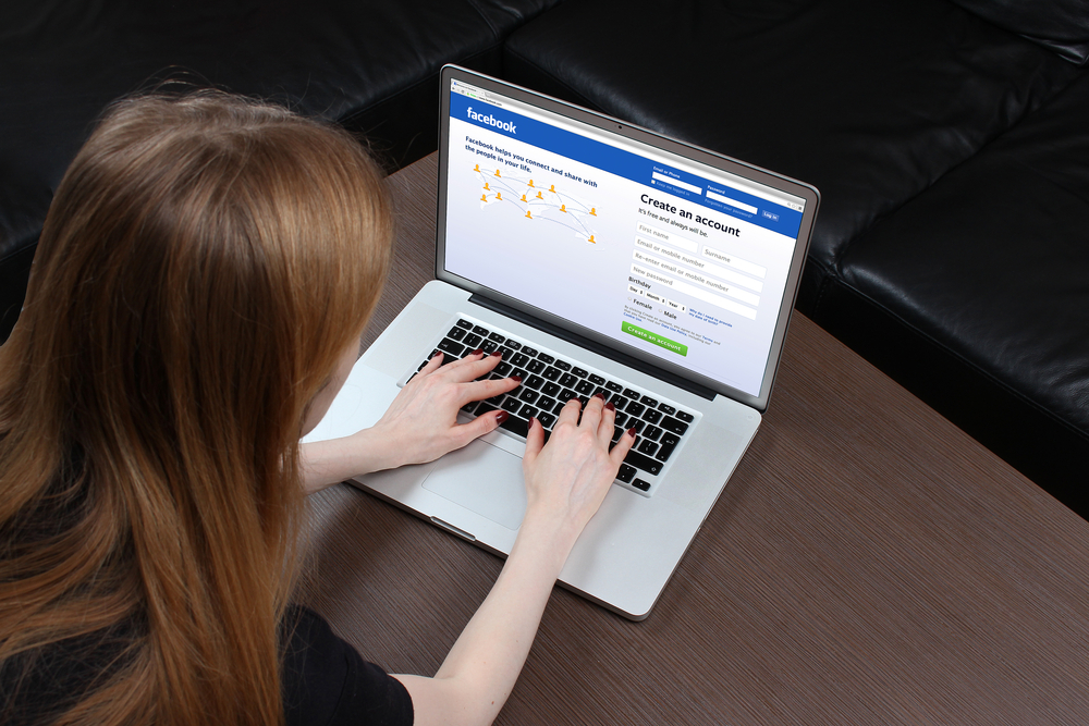 woman working on her laptop