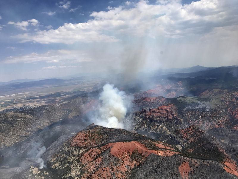  Fire activity near Parowan, Utah