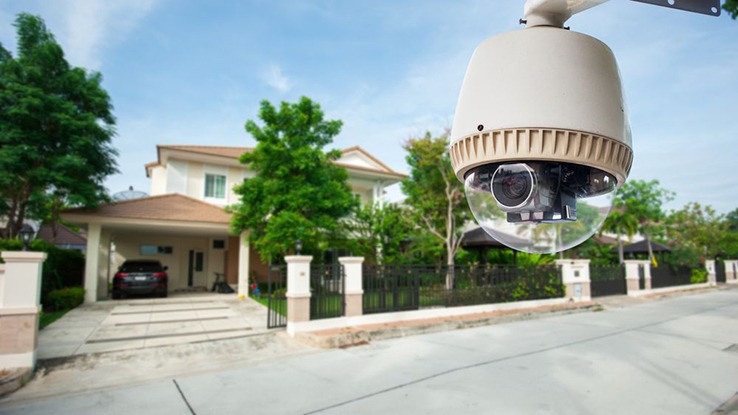 Security camera outside house