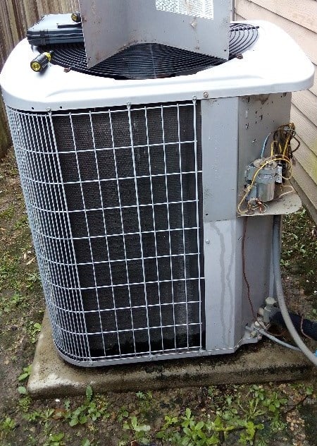 Water line on an air conditioning condensing system