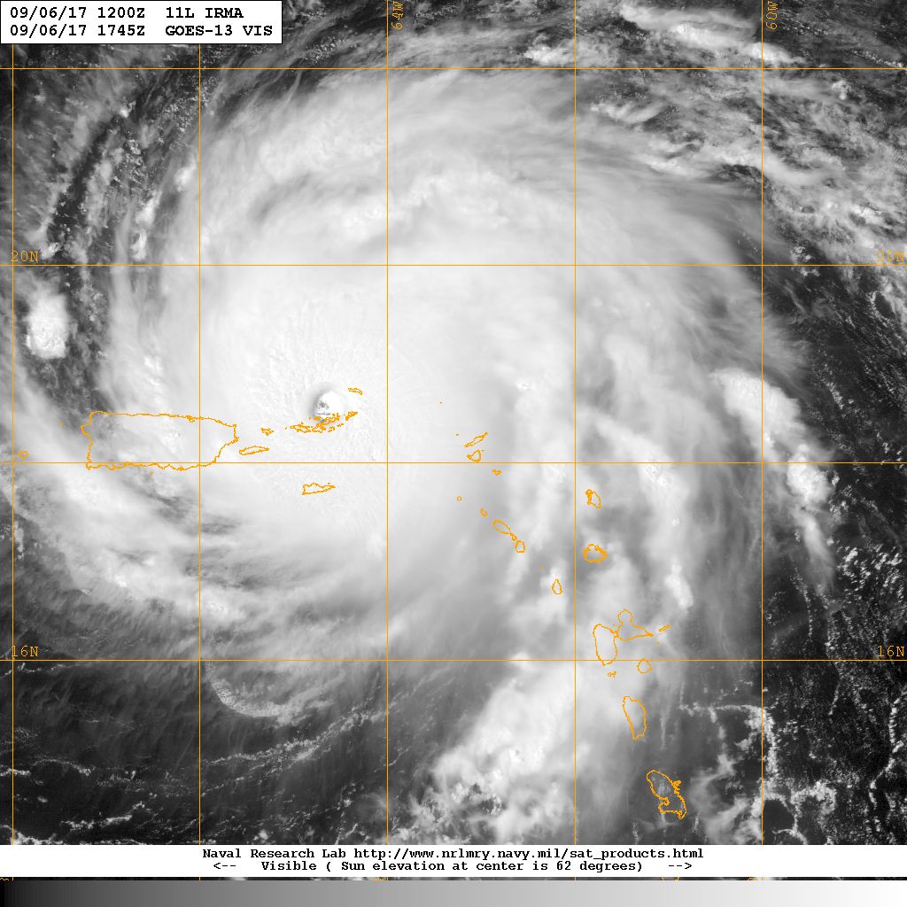 Aerial shot of Hurricane Irma