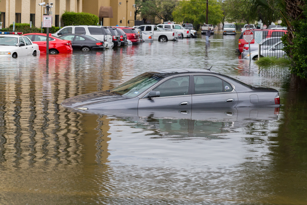 Flooded vehicles after Hurricane Harvey