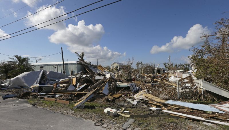 A destroyed home is shown in the aftermath of Hurricane Irma