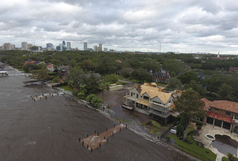 An aerial view of Jacksonville, Fla. after Hurricane Irma