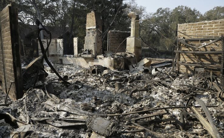 Remains of home destroyed by wildfire.