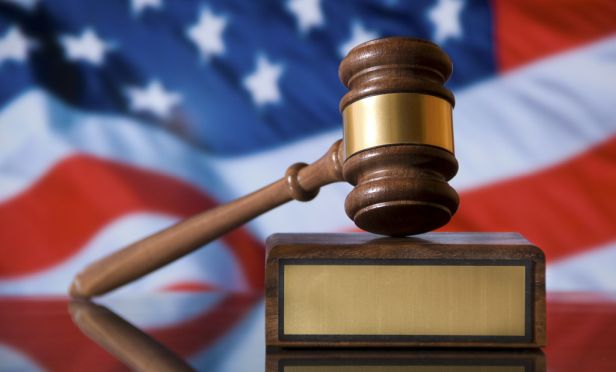 Gavel and American flag