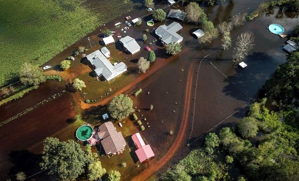 Drone image of Hurricane Florence flooding