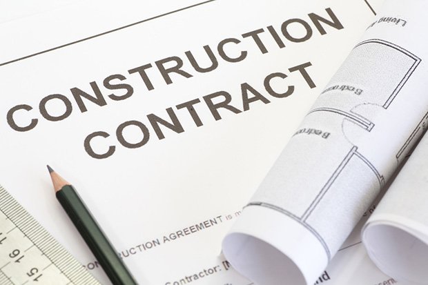 Construction contract with pen