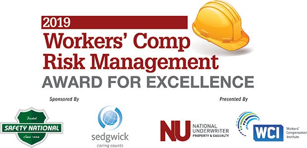 Logos for NUPC, Sedgwick, Safety National and Workers' Comp Institute 